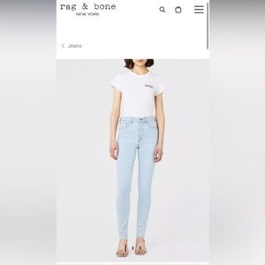Rag and bone light wash jeans - same as pic but distressed